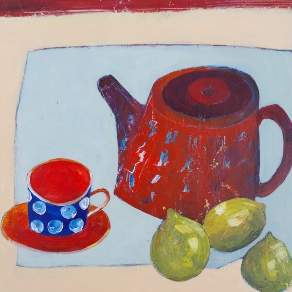 Red Teapot and Lemons